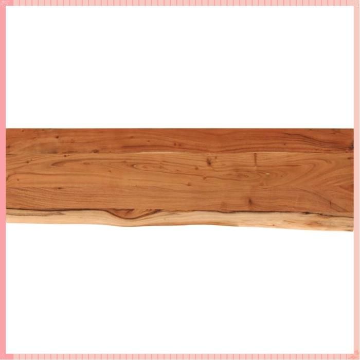 Étagère murale bordure assortie - Bois dacacia massif - Rangement - Salon - Acacia - 2 cm - 5 cm - 70x20x3 8 cm