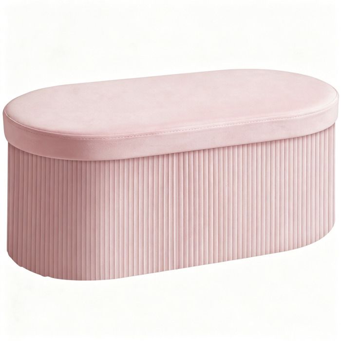 Pouf coffre - Siège de rangement - Pliable - Capacité 72 L - Dimensions 76 x 38 x 35 cm - Pour le salon et l’entrée - ZENLINKJH