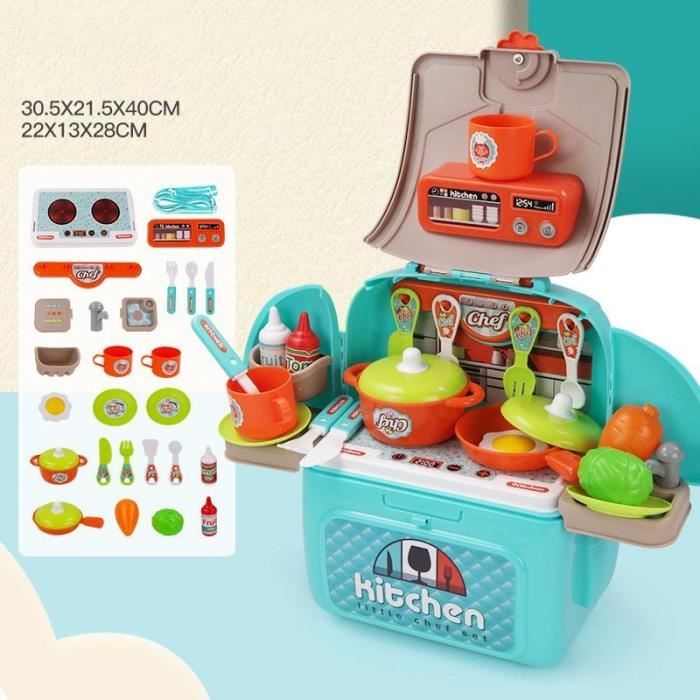vaisselle de cuisine pour fille simulation de cuisine sac à dos WZDTNL Ensemble de jeu de cuisine Ktchen Playhouse jouet 