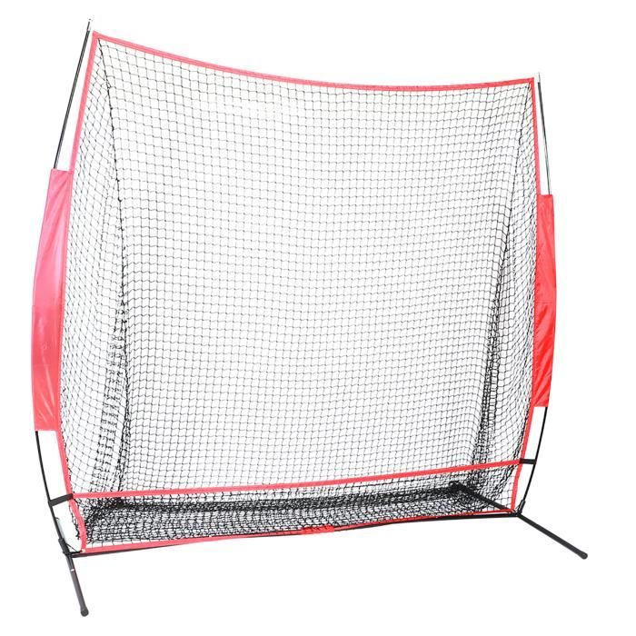 Filet Entraînement 2.1x2.1m Tee Frappe Réglable Filet D'entraînement Baseball 2.1x2.1 M - Avec Tee Réglable Et Sac Transport - Practice Frappe Lancer équipement Entraînement Baseball