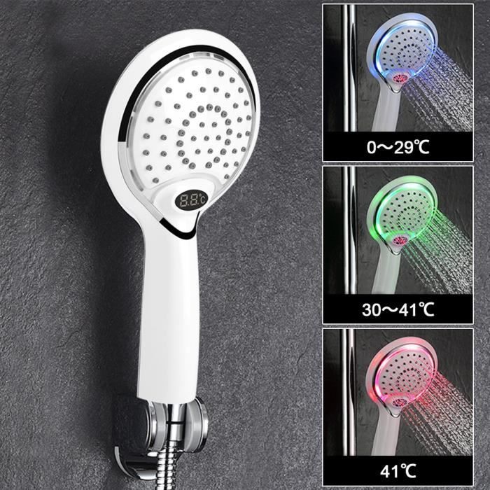 Pommeau de douche avec éclairage LED - 3 couleurs