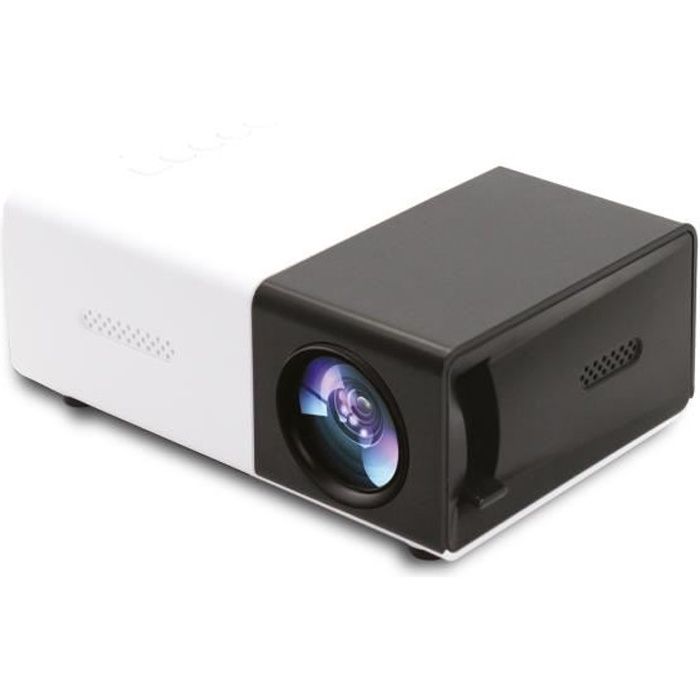 Vidéoprojecteur LED 1080p Mini Portable Home Cinéma Full HD - YG300 - Noir - Luminosité 400