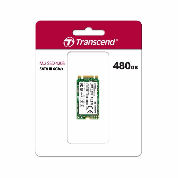 Disque dur SSD TRANSCEND 480Go M.2 2242 SATA3 B+M Key TLC – Marque TRANSCEND