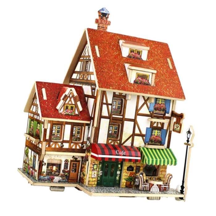 Maison de poupée Miniature en Bois Non laqué avec Cadre de fenêtre - Décoration de Maison de poupée - Jouet