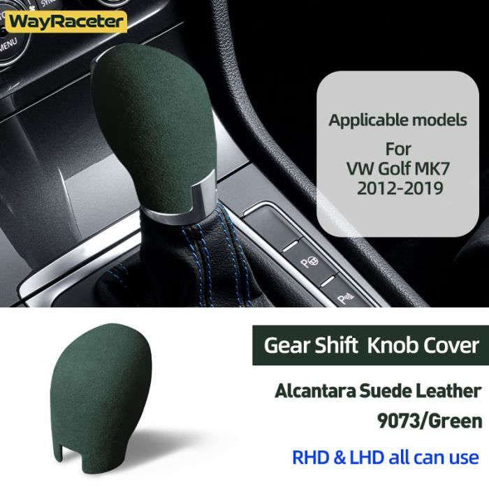 Vert - Alcantara-Couvercle de Pommeau de Levier de Vitesse Rond ABS LHD et  RHD, Accessoires pour Volkswagen G