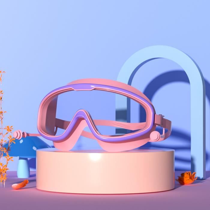 AYNKH Équipement Natation Enfants 6-14 Ans – Lunettes Anti-buée UV, Bonnet, Large Champ De Vision, Set Garçon Fille