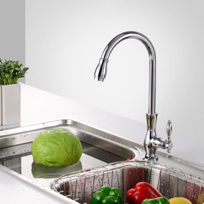 Robinet Mélangeur De Cuisine Trend S - Bec Rotatif 90 Mm - Raccord UniQuick 12 Mm - Finition Chrome - 7