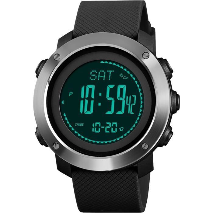 Pyle Montre Digitale Multifonction Sport Smart Fit Unisexe Entraînement Sportif Fitness Tracker avec Altimètre, Baromètre, Boussole, Minuterie, Météo