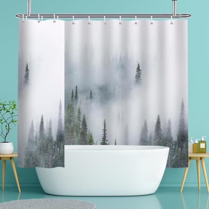 Rideau De Douche Noël Crèche Étoiles - Polyester Imperméable 91x183 Cm - Décoration Fête