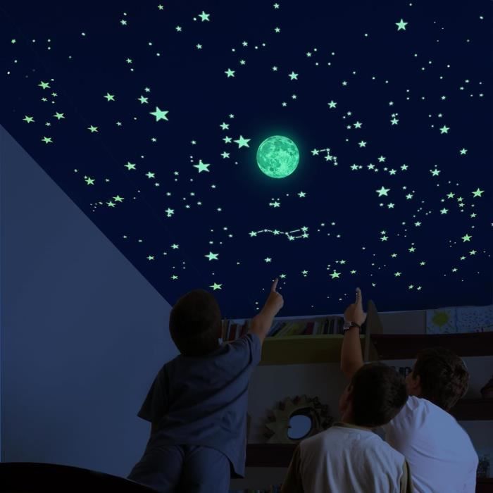 Ciel Exact Avec Étoiles Phosphorescentes Plafond Enfant, Gabarit 2