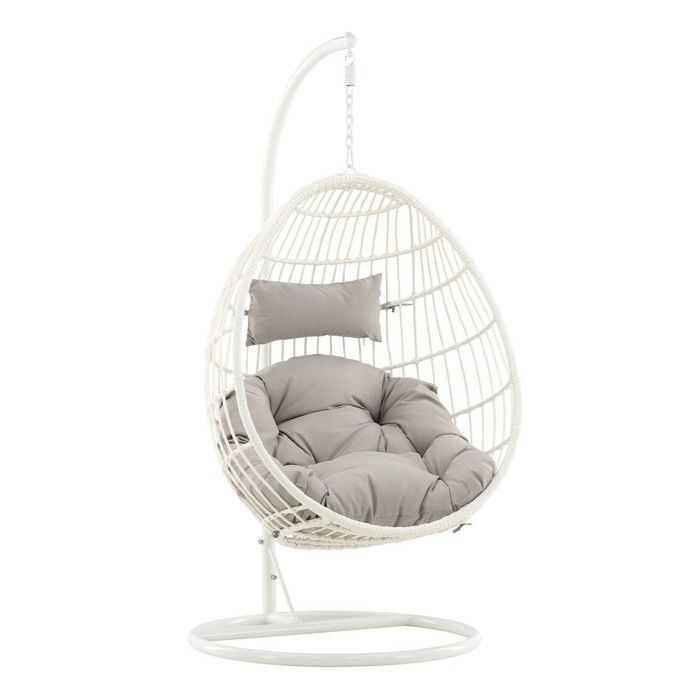 Viga Chaise de jardin suspendue blanc gris. Viga Chaise de jardin suspendue blanc gris.