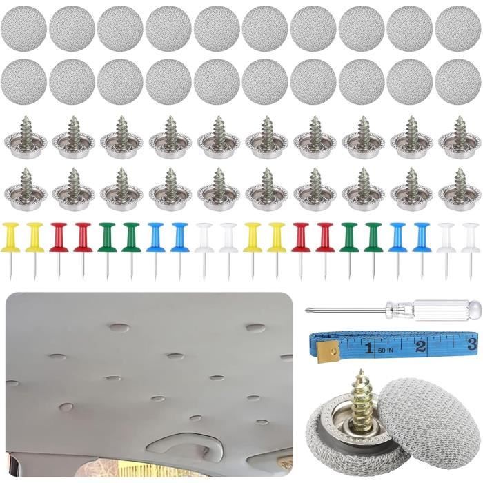 Rivet Réparation Ciel De Toit Kit De 40 Rivets De Toit Voiture AVRUYPI - Réparation Facile Du Ciel De Toit Sans Outils Pro ! Kit Riparazione Cielo Auto