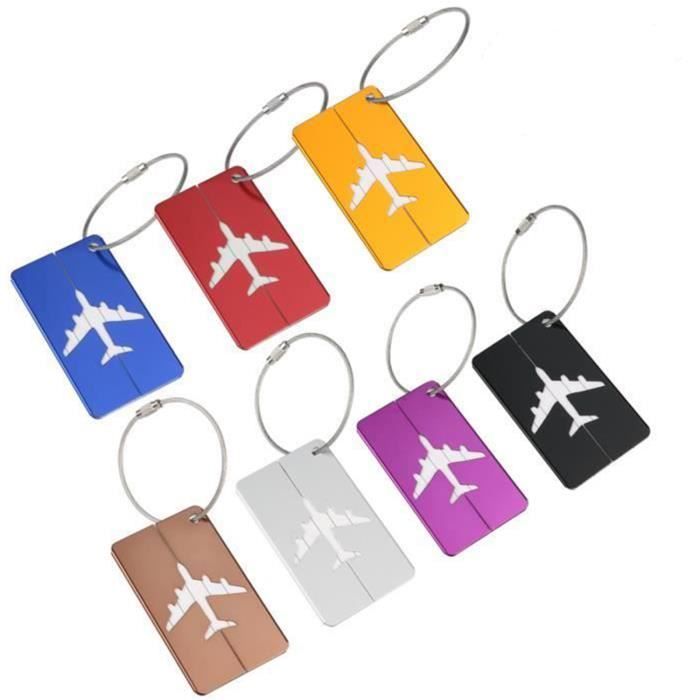 PIXNOR aluminium bagages bagages Tag Tags /étiquettes sac valise avec porte-cl/és Pack de 7