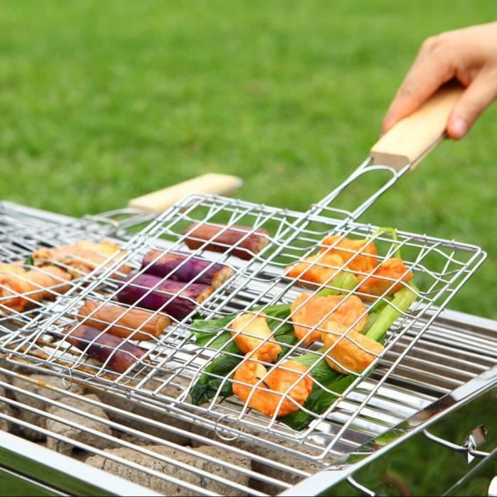 Portable Barbecue Grille Barbecue panier de cuisiner en plein air rôti Outils viande poisson 