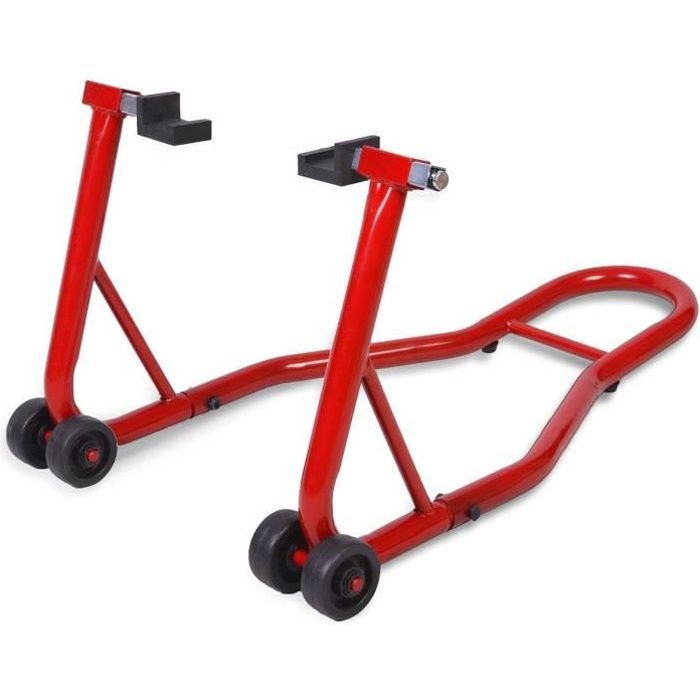 COSTWAY Béquille Arrière Moto Lève Moto Arrière avec Bras Réglable Support  de Roue Moto sur Roulettes en Acier Rouge - Cdiscount Auto