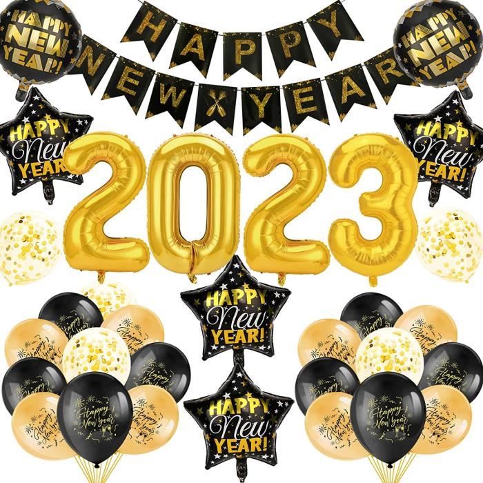 Ballons en Latex en forme d'arche pour nouvel an, noir et or, 30 pouces,  2023, avec chiffres en aluminium, pour décoration de fête de noël -  AliExpress