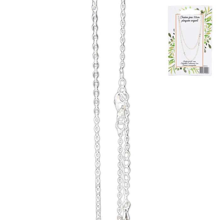 Chaine fine - Plaqué argent véritable - 45cm - Irreversible bijoux