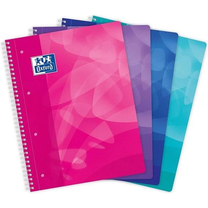 Oxford International Organiserbook Cahier A4 Polypro 160 Pages Petits Carreaux 5 x 5 