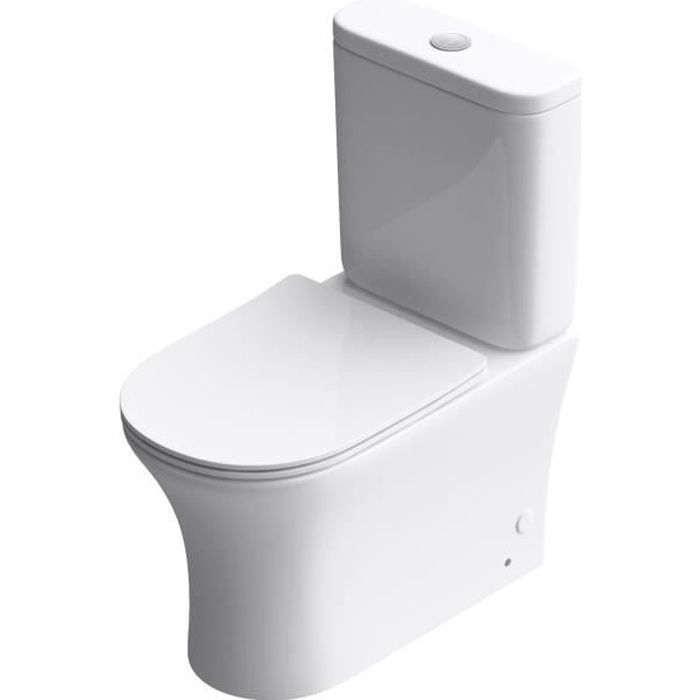 Mai & Mai Toilettes à poser en céramique blanc toilette complet abattant avec frein de chute A304T