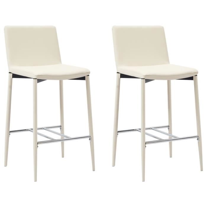 tabourets de bar bingo - chaises de bar - fauteuils de bar 2 pcs crème similicuir