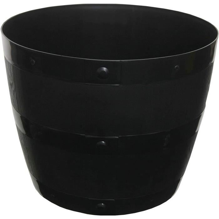 Plastique noir Planteur Plante Pot Bac de Jardin Patio Extérieur Intérieur tonneau 