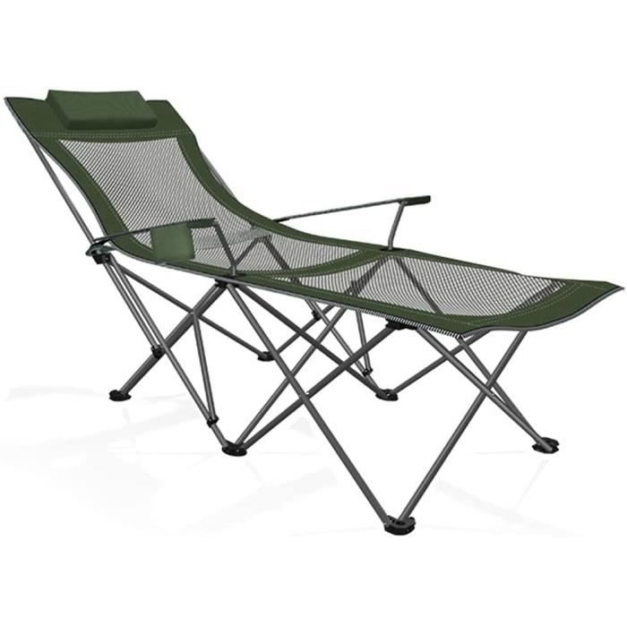 Chaise réglable zéro gravité Chaise Longue extérieure Multifonction Portable Chaise de Camping Pliante avec Repose-Pieds Amovible 