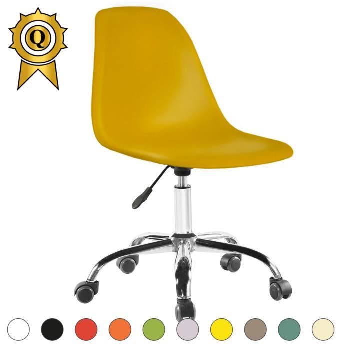 1 X Chaise De Bureau Roulettes Hauteur Reglable Chrome Moutarde Mobistyl Achat Vente Chaise Jaune Soldes Sur Cdiscount Des Le 20 Janvier Cdiscount