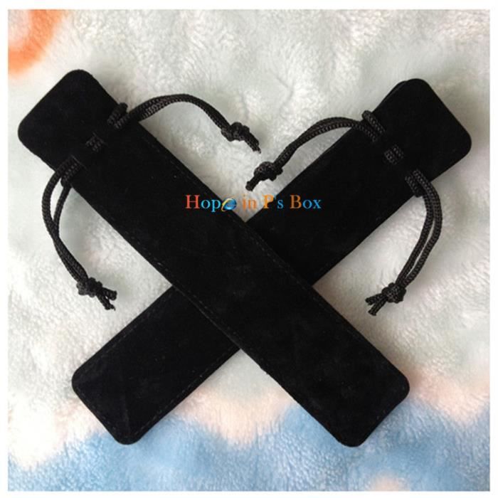 Le noir - Pochette en velours pour stylo stylo ?� bille, 100x3.5 cm, noir, rouge, caf?�, bleu 