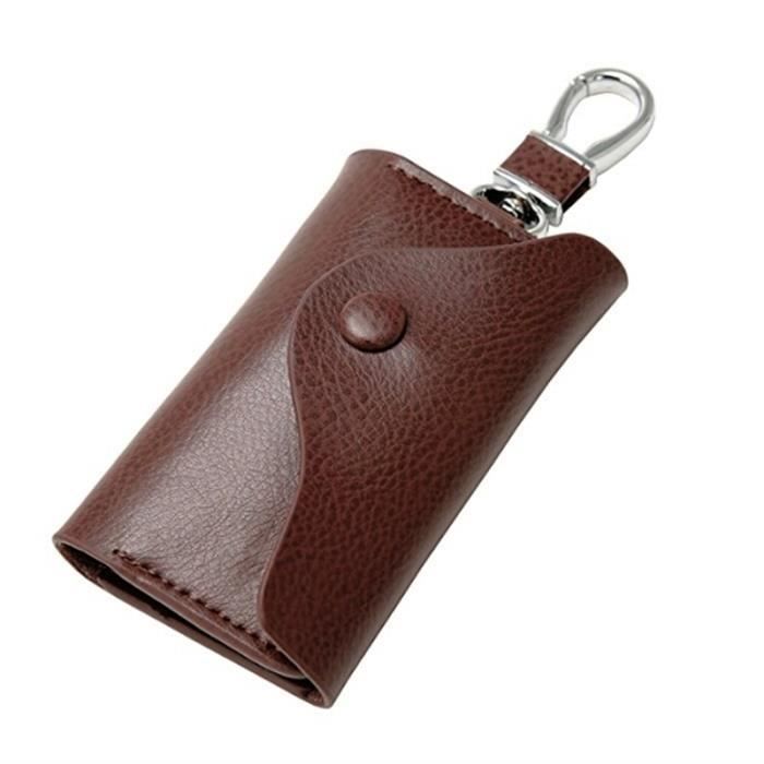 STILORD 'Enno' – Pochette Porte-Clés Cuir Véritable Vintage, Mini Portefeuille 4 Porte-Clés + Compartiment Zippé Pièces & Billets