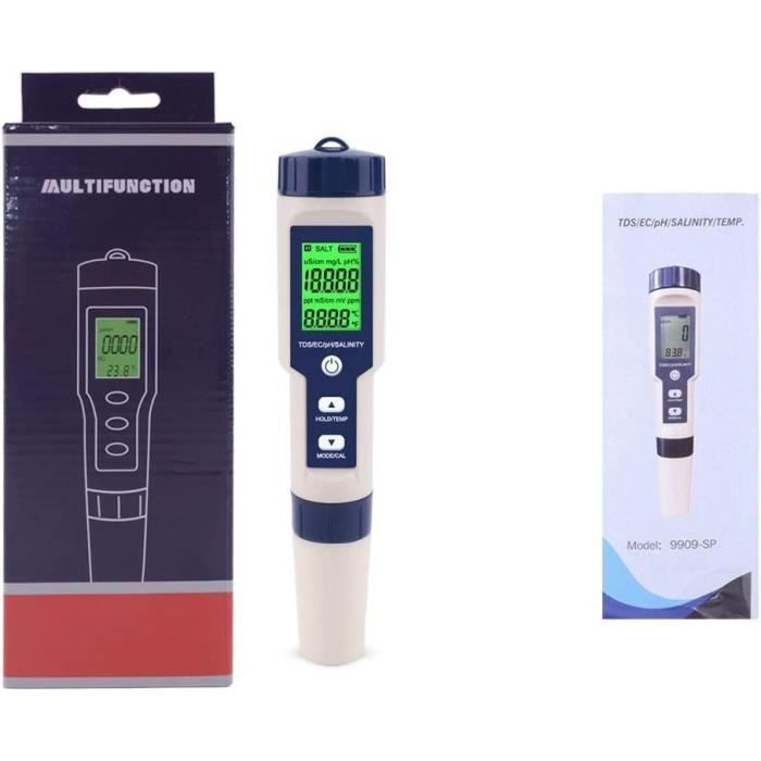 Testeur de Qualité de l'eau 5 en 1, Testeur PH Mètre Précis Compteur TDS EC  mètre et Stylo de Test de température avec LCD A206 - Cdiscount Jardin