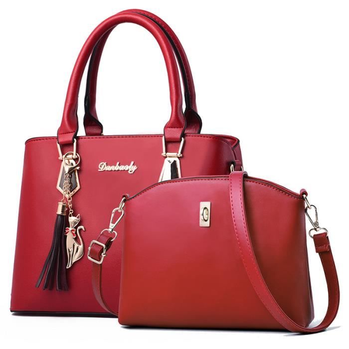 Sac a main sales en cuir rouge
