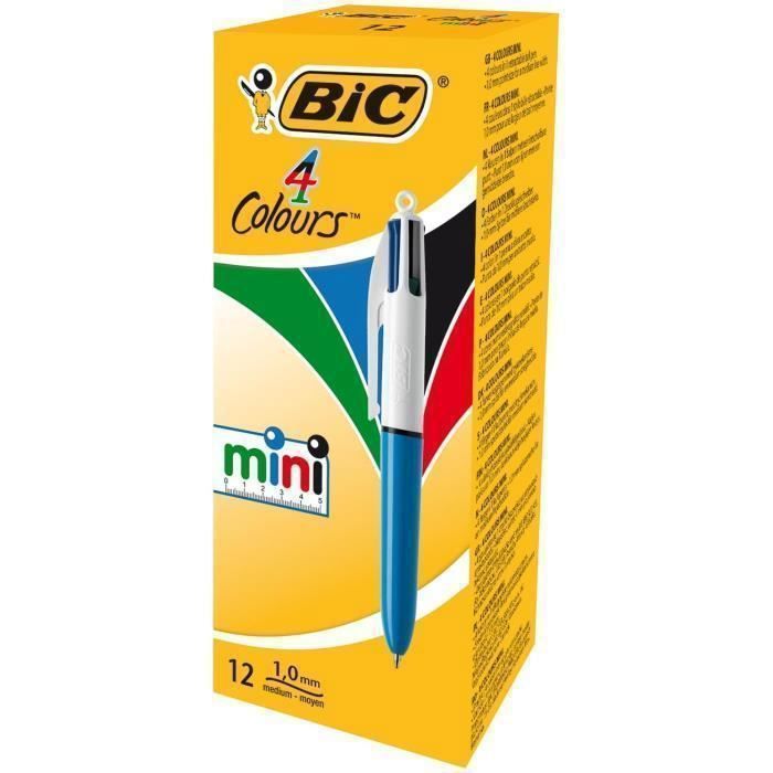 Mini Stylo Bic Mini Stylo Bille 4 Couleurs - Conf.12 Pcs - Cdiscount Beaux-Arts et ...