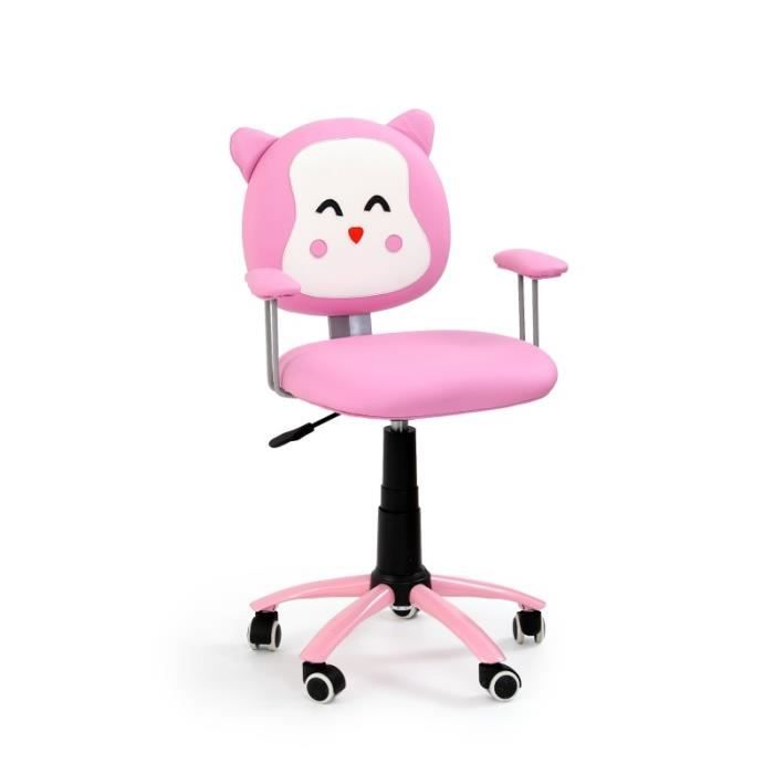 chaise de bureau siège enfant 54 x 49 x 76-86 cm - rose