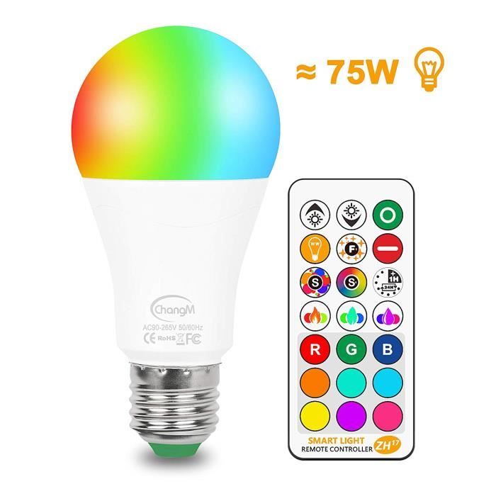 Ampoule LED B22 10W - Changement De Couleur - Dimmable - 12 Couleurs - Neuve