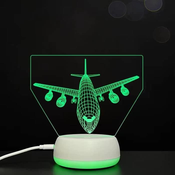 Veilleuse En Forme Avion, Cadeau Pour Garçon, Lampe 3D à 16