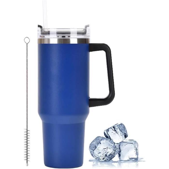 Gourde Isotherme 1,2 L Mattéo - Bouteille Thermos Avec Anse Et Paille - Acier Inox Double Paroi, Sans BPA - Garde Le Chaud Et Le Froid Longtemps - Idée Cadeau Personnalisée