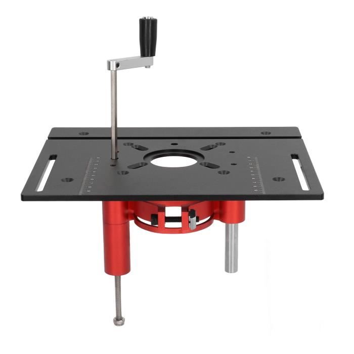 Ascenseur de Routeur, Kit de Système de Levage de Routeur en Métal pour Plaque de Base D'insertion de Scie à Table de Routeur, Serrage à 4 Mâchoires