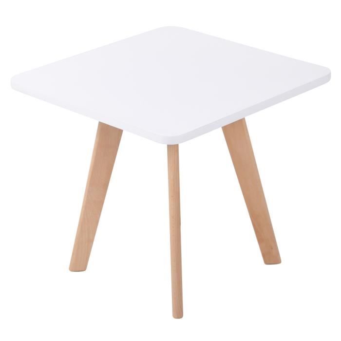 table d'appoint - clp - almeria - blanc - nature - pieds en bois de hêtre