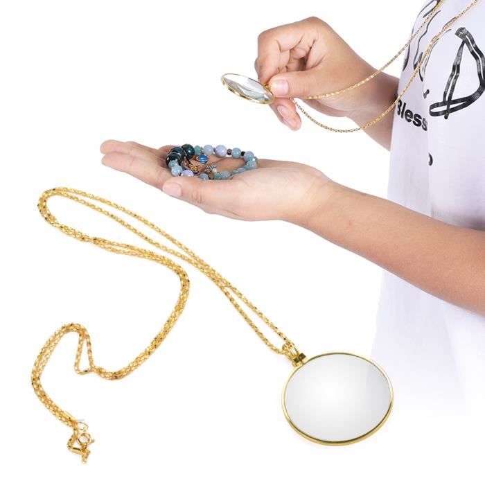 Dilwe loupe 5X 5X Loupe Monocle Collier Loupe Loupe (Or) Achat