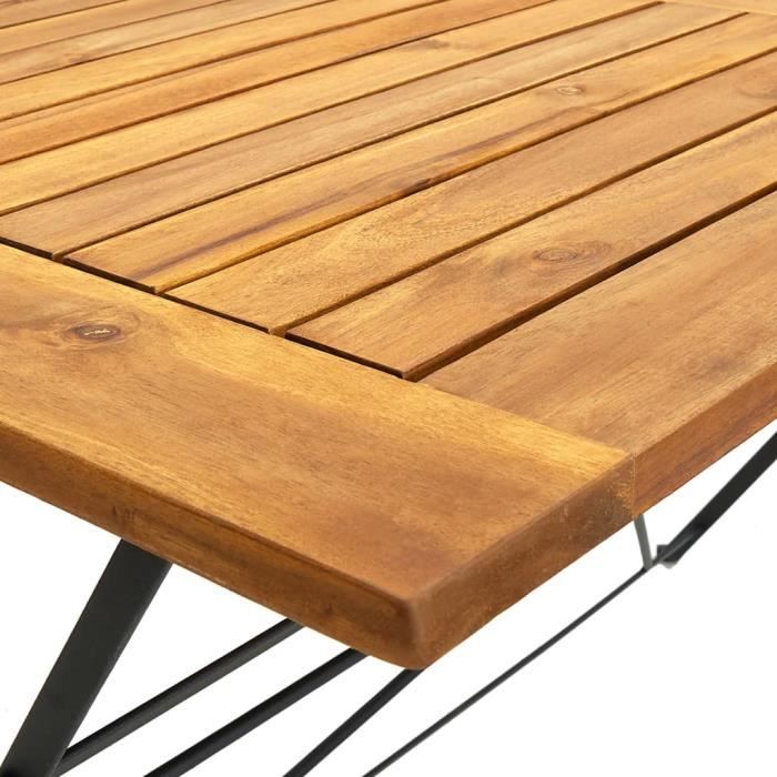 Table pliable de jardin - DILWE - Bois d'acacia massif - Marron - 120x70x74 cm