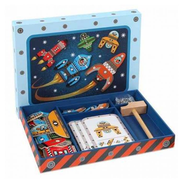 Jeu de clous - DJECO - Space Tap Tap - Bois et Liège - Mixte - A partir de 4 ans