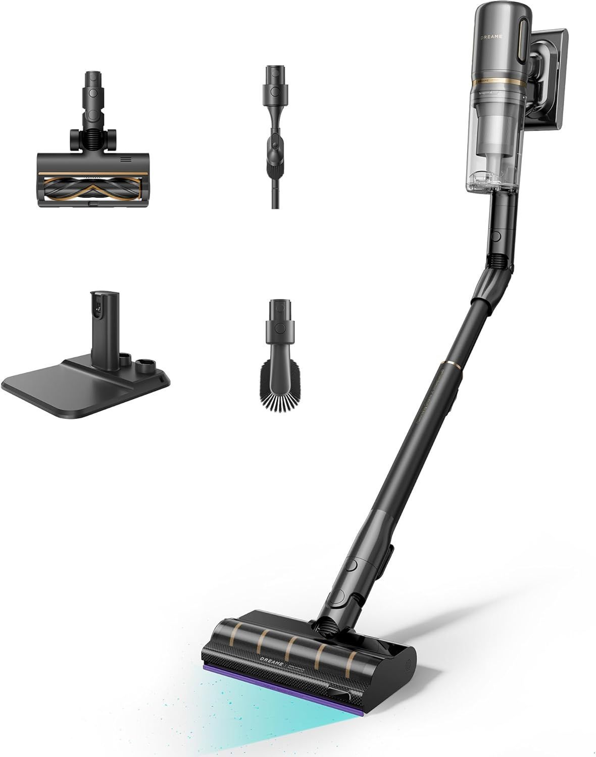 DREAME V20 Pro - Aspirateur Balai sans Fil - Nettoyage des Bords à 0 mm - Sols Durs Tapis et Poils - Puissance Aspiration 210AW