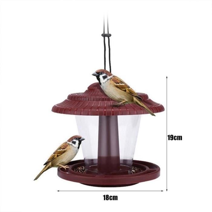 Mangeoire à Oiseaux Suspendue En Verre Soufflé Main - Pour Fenêtre Ou Jardin - Résistante Aux Intempéries - 8,5x7 Cm Avec Ficelle
