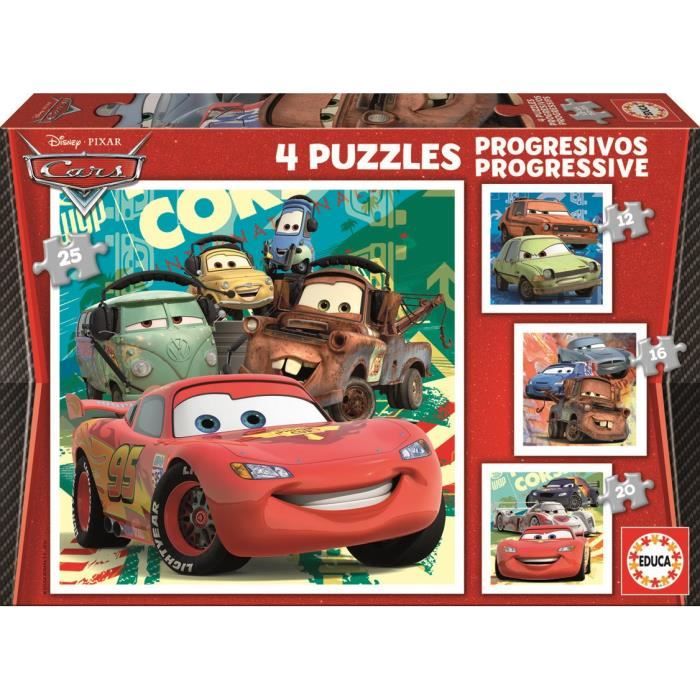 Educa Cars. 4 Puzzles Progressifs Enfant 12162025 pièces. + . 14942