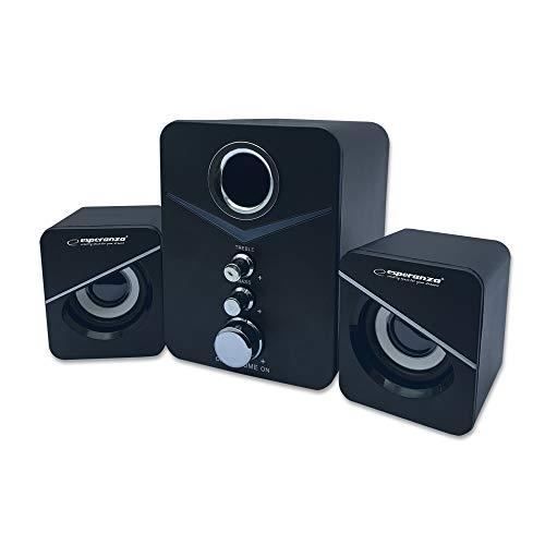 Haut parleurs stéréo USB 2.1 ESPERANZA Filaire PC et ordinateur portable Caisson de basses - vue 2