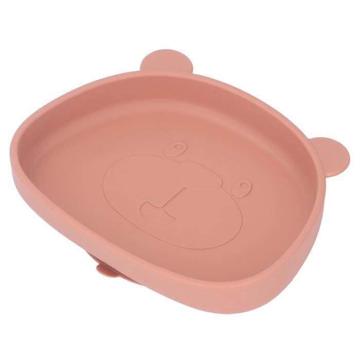 Ensemble Vaisselle Bébé 7 Pièces En Silicone - Ventouse Antidérapante, Beige - Neuf