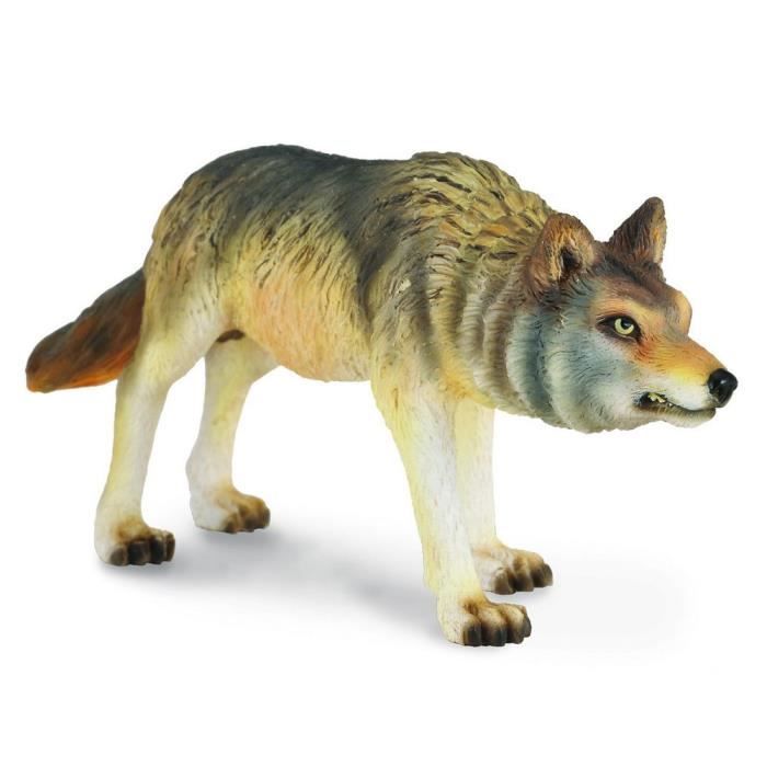 Figurine : Animaux de la forêt : Loup des bois qui chasse