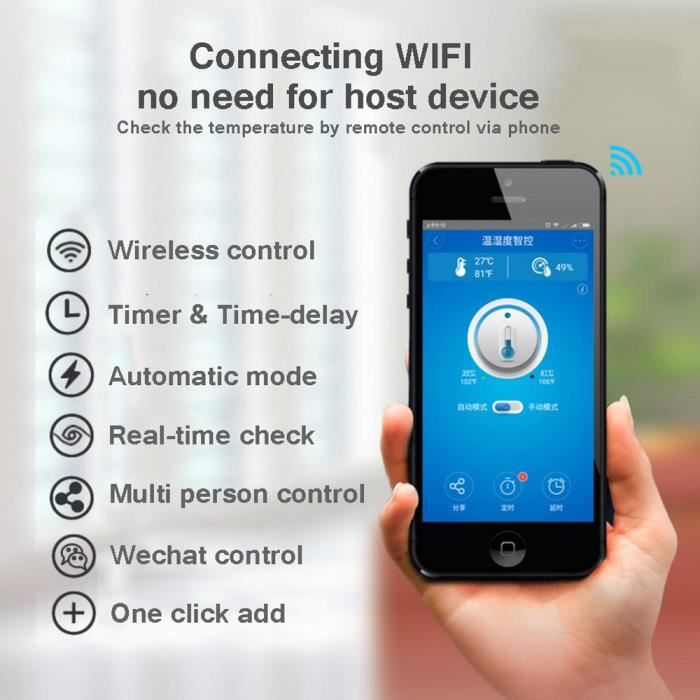 Sonoff TH10 Commutateur Intelligent WiFi Télécommande Téléphone Smart Capteur de Température et dhumidité pour Smart Home 