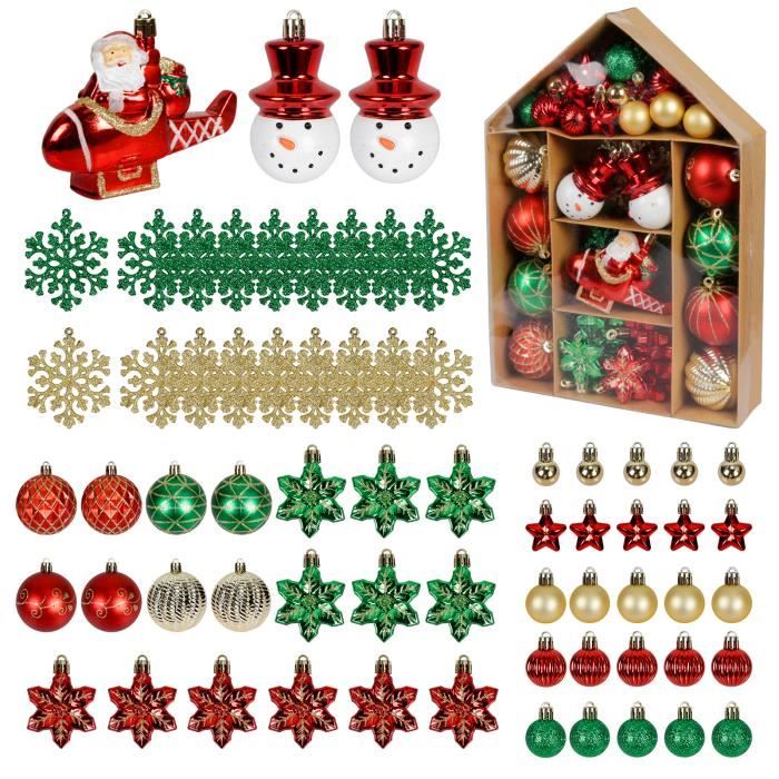 Ingé-glas - 4 Boules De Noël En Plastique (sucres D'orge) - 14 Cm - Incassables Et Pailletées - Rouge Bordeaux - Décoration Sapin