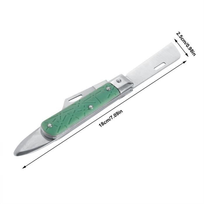 Bricoloco Couteau à greffer pliable avec lame incurvée et manche en